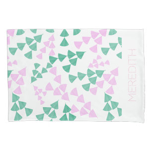 custom name white floral pretty bed Pillowcase