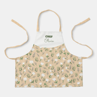 Custom Name & White Florals Apron