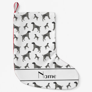 Custom name white German Wirehaired Pointer dogs Small Christmas Stocking