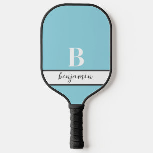 Custom Name White Monogram Green Pickleball Paddle