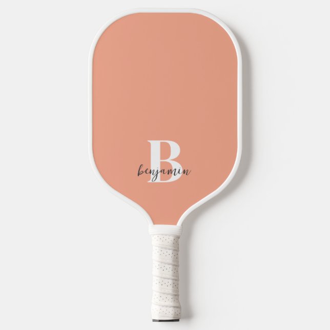 Custom Name White Monogram Pickleball Paddle (Front)