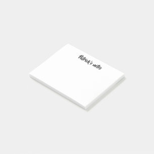 Custom name white plain post-it notes