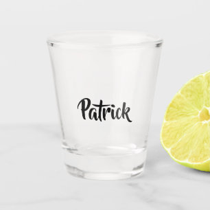 Custom name white plain shot glass