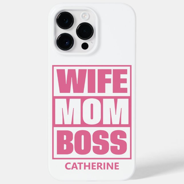 Custom Name Wife - Mum - Boss Case-Mate iPhone Case (Back)