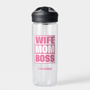 Custom Name Wife - Mum - Boss Water Bottle