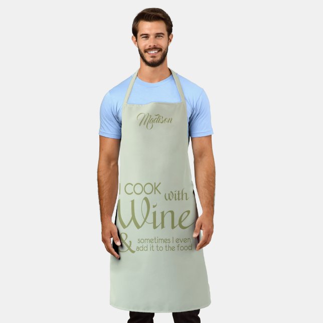 Custom name Wine Quote aprons (Worn)