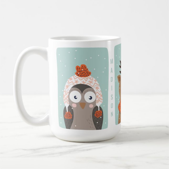 Custom name Winter Animals mug 2/2 (Left)