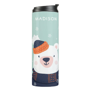 Custom name Winter Animals tumbler
