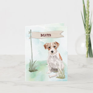 Custom Name Wire Haired Jack Russell Congrats Note Card