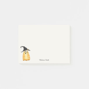 Custom Name Witch Cat Post- It Notes