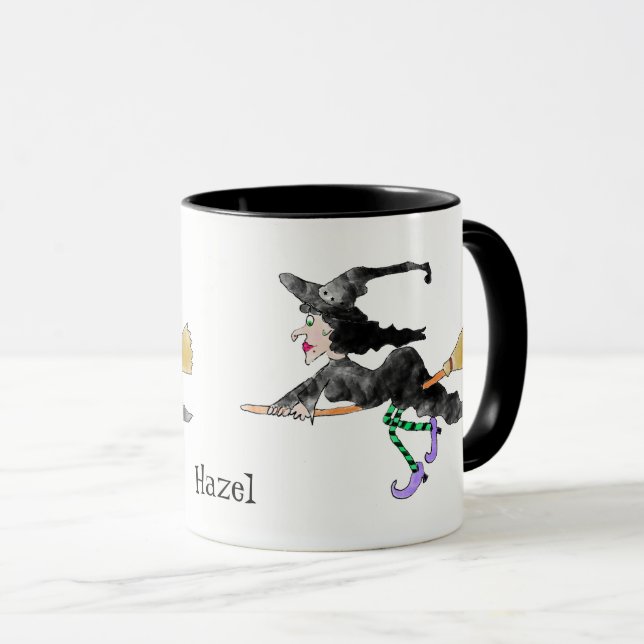 Custom Name Witch Halloween Mug (Front Right)