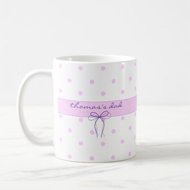 Custom Name with Cute Dots Pattern Mug for Dad (Left)