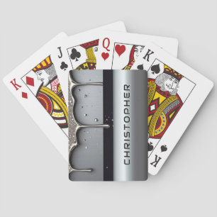 Custom Name With Dripping Liquid Metal Playing Cards