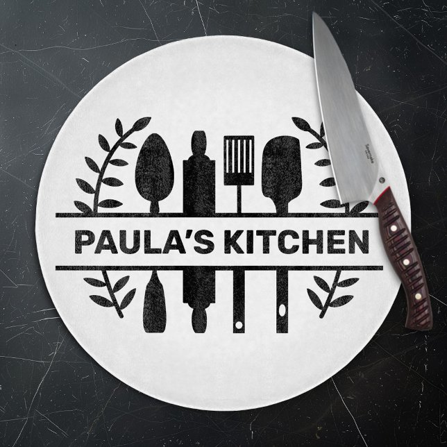 Custom Name with Kitchen Utensils Graphic Cutting Board (Creator Uploaded)