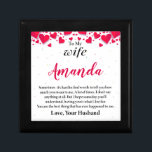 Custom Name with Paper Hearts Message for Wife Gift Box<br><div class="desc">Surprise your beloved wife with a truly unique and unforgettable gift! Our Custom Name with Paper Hearts Message artwork features her name beautifully printed with lovely red paper hearts graphic against a sleek off-white background. This design is the perfect way to show your love and appreciation for your wife. She...</div>