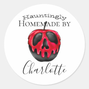 Custom Name with Poison Apple Homemade Halloween Classic Round Sticker