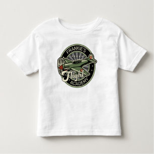 Custom NAME WWII Military Fighter War Plane Retro Toddler T-Shirt