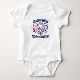 Custom Name Y2K Baby Bodysuit Cute Angel Bear Love