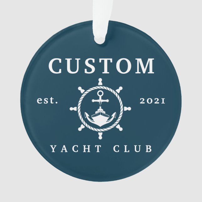 Custom Name Yacht Ornament, Custom Yacht Decor Ornament (Front)