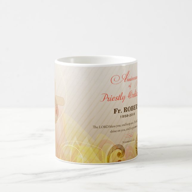 Custom Name & Year, 60th Priestly Ordination Coffee Mug (Center)
