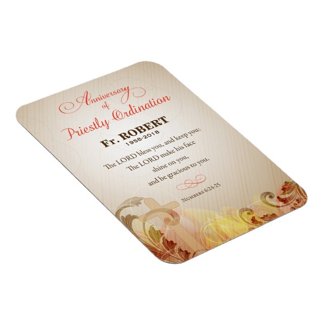 Custom Name & Year, 60th Priestly Ordination Magnet (Right Side)
