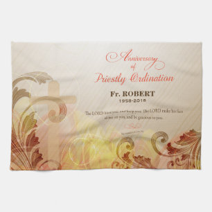 Custom Name & Year, 60th Priestly Ordination Tea Towel