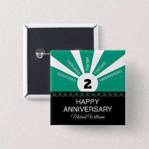 Custom Name & Year, Employee Anniversary 15 Cm Square Badge