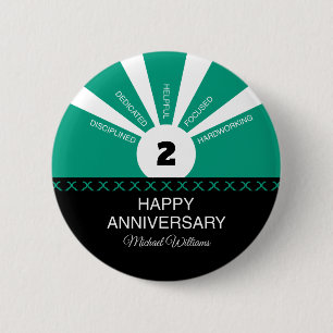 Custom Name & Year, Employee Anniversary 6 Cm Round Badge