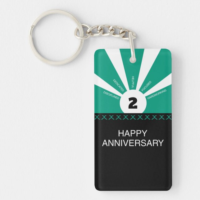 Custom Name & Year, Employee Anniversary Key Ring (Front)