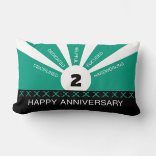 Custom Name & Year, Employee Anniversary Lumbar Cushion
