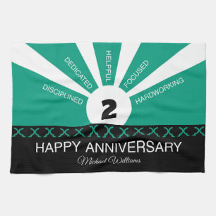 Custom Name & Year, Employee Anniversary Tea Towel