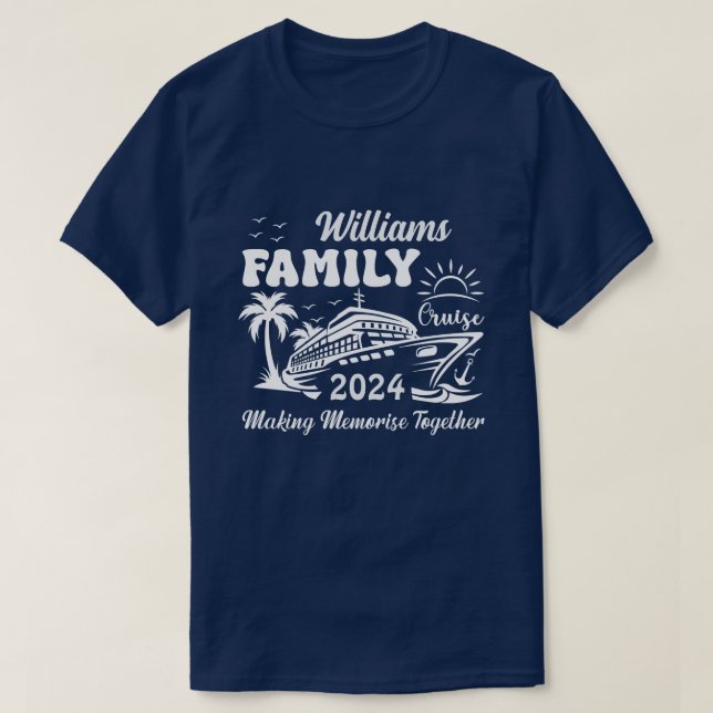Custom Name Year Family Cruise Group Matching T-Shirt (Design Front)