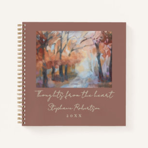 Custom Name Year Heartfelt Thoughts Boho Terracota Notebook