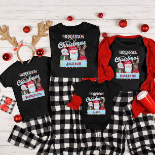 Custom Name Year Matching Santa Family Christmas Baby T-Shirt