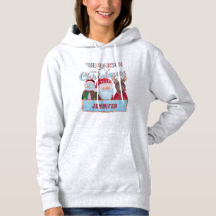 Custom Name Year Matching Santa Family Christmas Hoodie