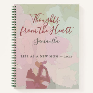 Custom Name Year New Mum Thoughts Pastel Floral Notebook