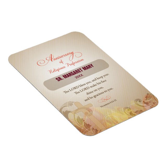 Custom Name & Year Nun, 60th Anniversary Religious Magnet (Right Side)
