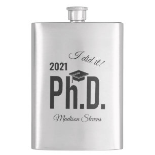 Custom name & year Ph.D. Hip Flask