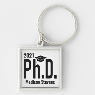 Custom name & year Ph.D. Key Ring
