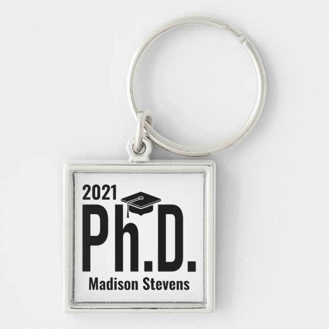 Custom name & year Ph.D. Key Ring (Front)