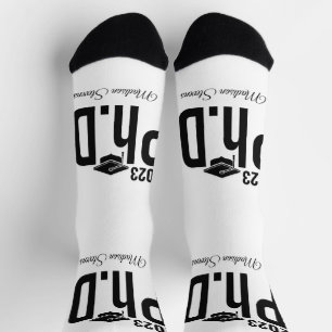 Custom name & year Ph.D. Socks