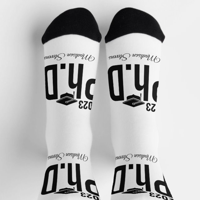 Custom name & year Ph.D. Socks (Top)