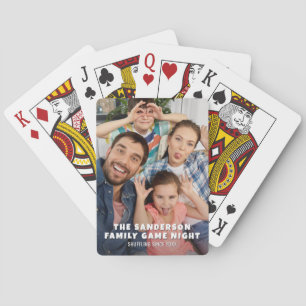 Custom Name Year Photo Family Game Night Playing Cards
