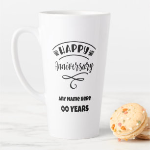 CUSTOM Name, Year plus Serenity Prayer Anniversary Latte Mug