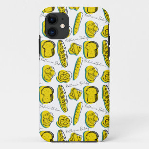 Custom Name Yellow Bakery Pattern iPhone 11 Case