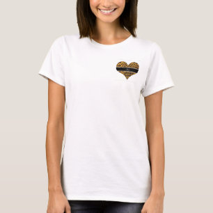 Custom name yellow glitter leopard print T-Shirt