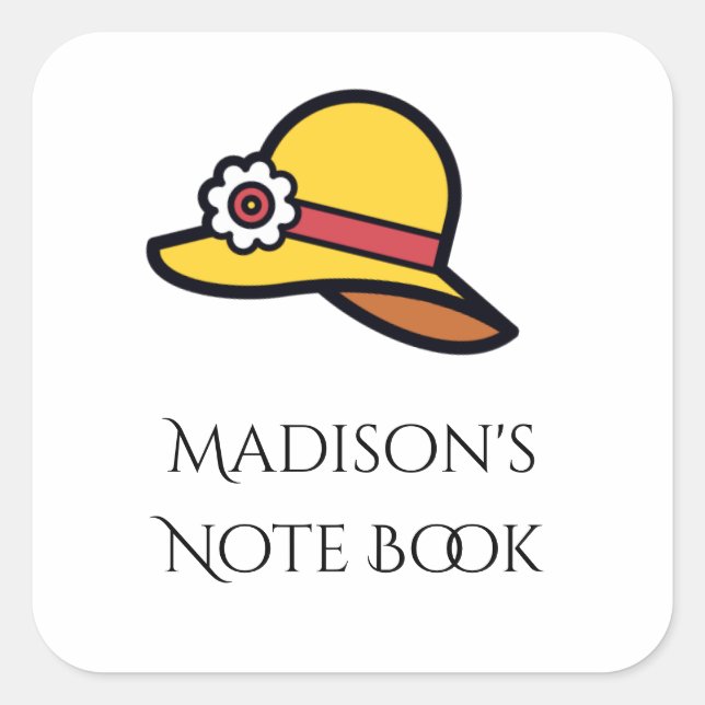 Custom name yellow hat template sticker (Front)