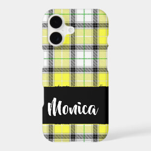 Custom name yellow plaid pattern