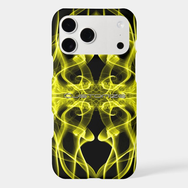 Custom Name Yellow Smoke Symmetrical Black (Back)