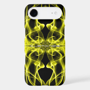 Custom Name Yellow Smoke Symmetrical Black